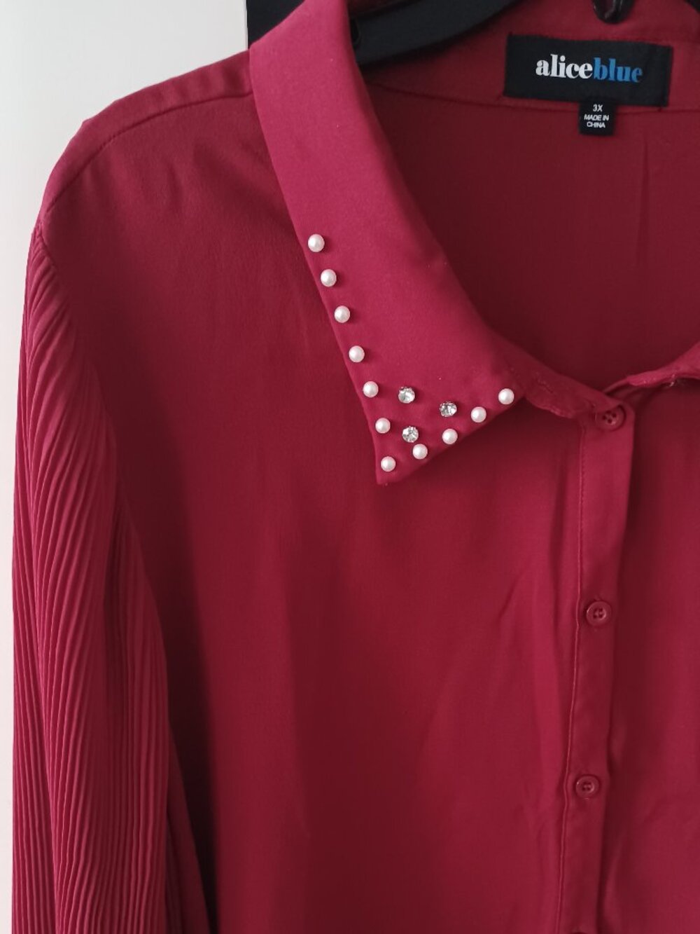 alice blue red women's blouse, size 3X